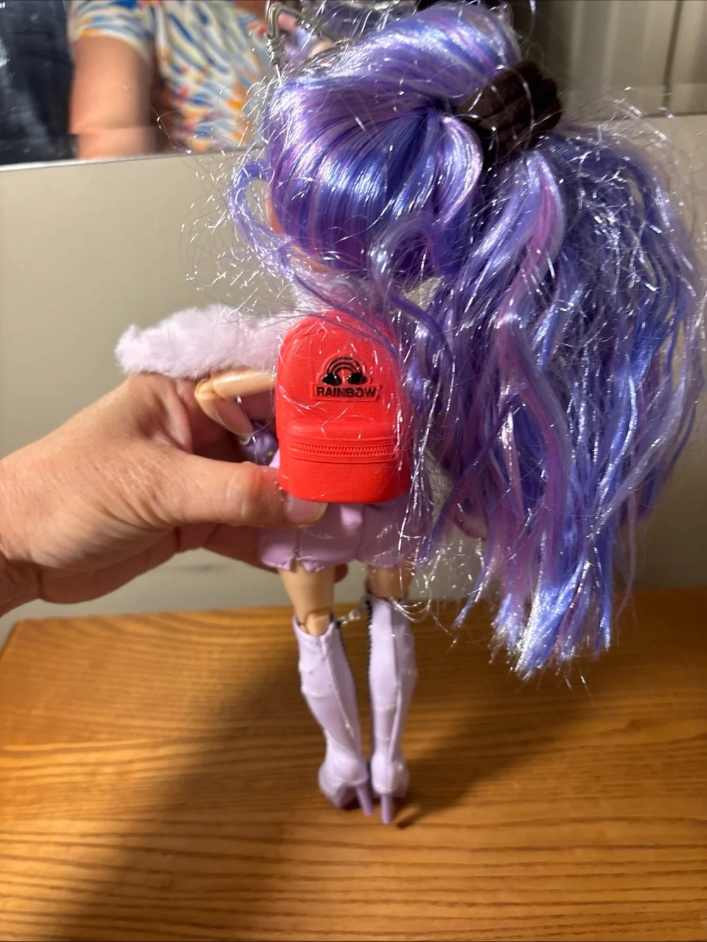 Purple Fashion Doll with Lilac Outfit and Accessories rainbow princess